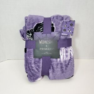 Primark WEDNESDAY Addams Family Lavender Throw Blanket - NWT
